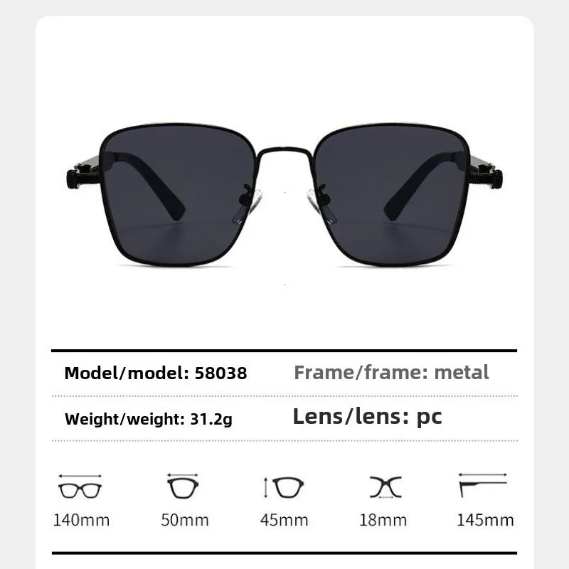 2025 Sunglasses Men High End Handsome Driving Special Anti UV High Quality Metal Punk Fashion Trendy Sunglasses for Men Outdoor